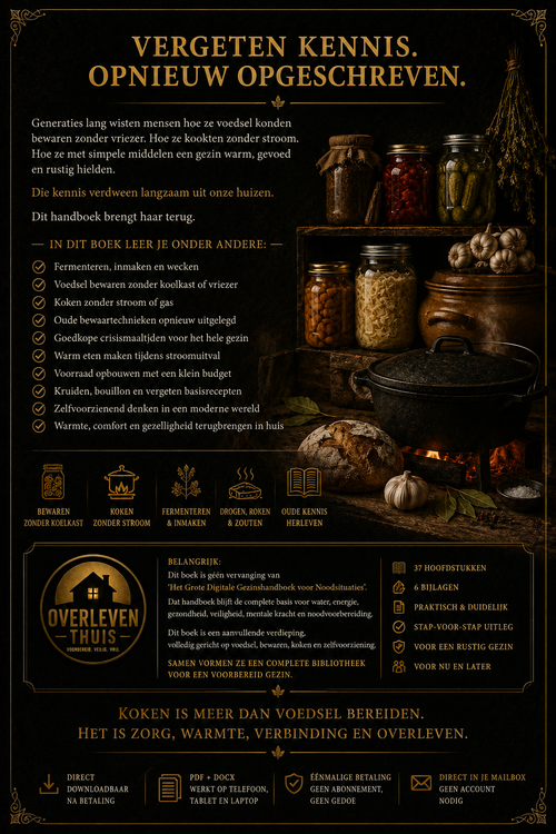 Het Complete Digitale Handboek voor Zelfvoorzienend Koken & Conserveren